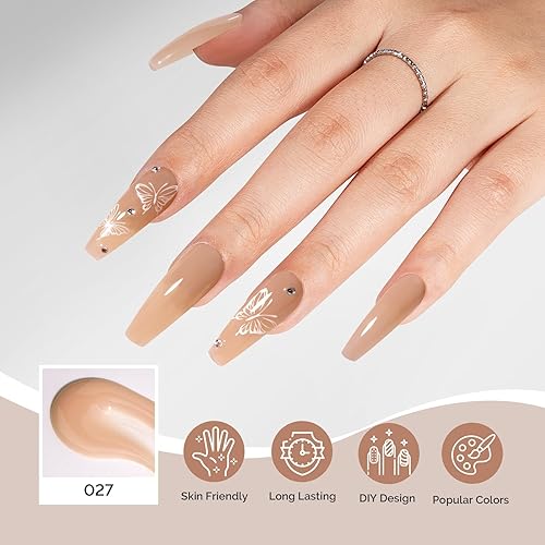 Miniatura 4 de MelodySusie Gel de extensión de uñas polivinílico de 2.12 oz sin hema, secado con lámpara UV, curado, engrosamiento de uñas, diseño de manicura,