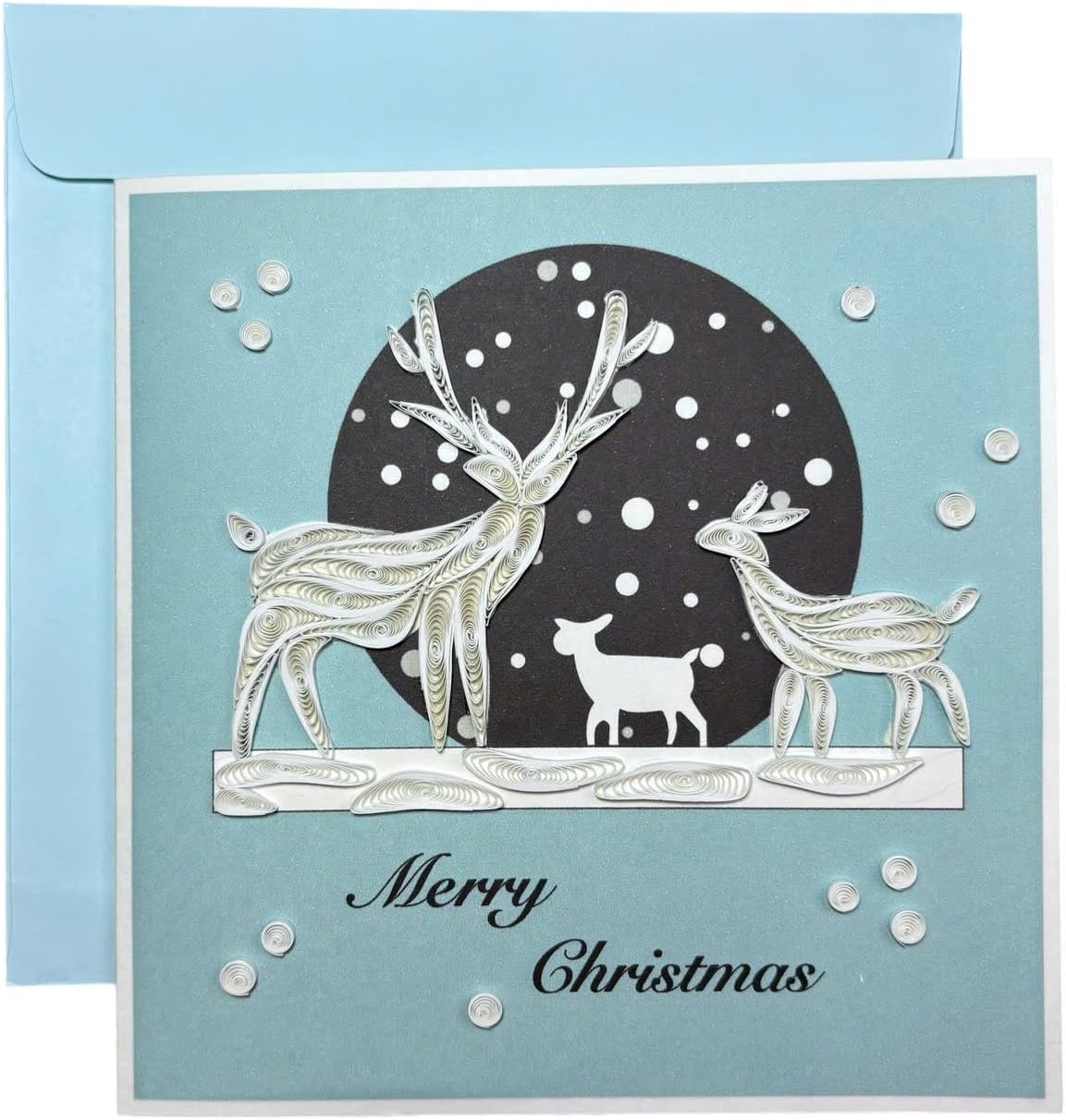 Handmade Quilled Christmas Card - A6 Greeting Card With 3D Paper Art - View #9