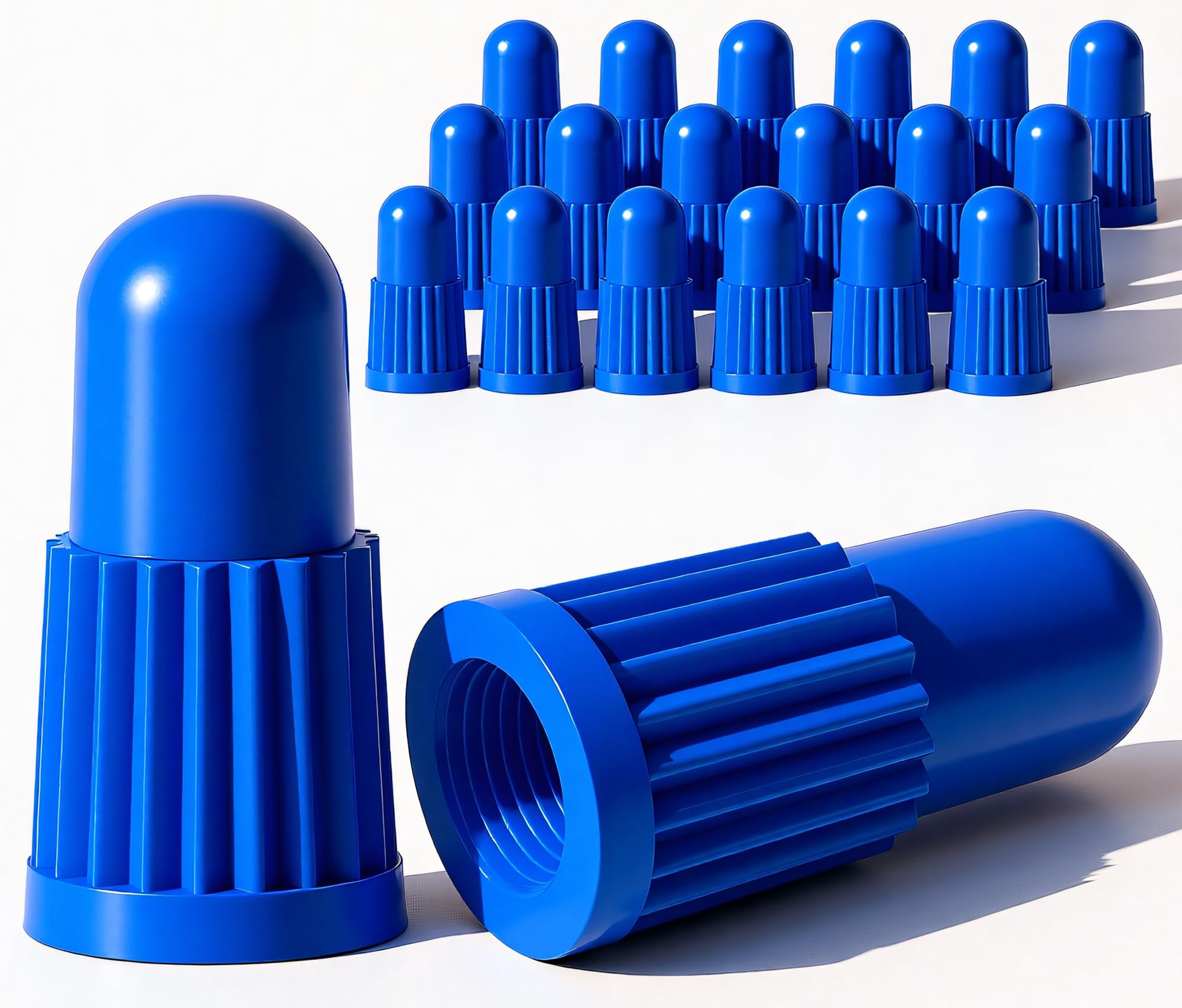 MEAJOO Blue Presta Valve Caps (20 Pack) – Dust & Air Stem Covers for MTB, Road Bike, Bicycle – Fits French Valves, Lightweight Plastic Tubeless Tire Valve Caps