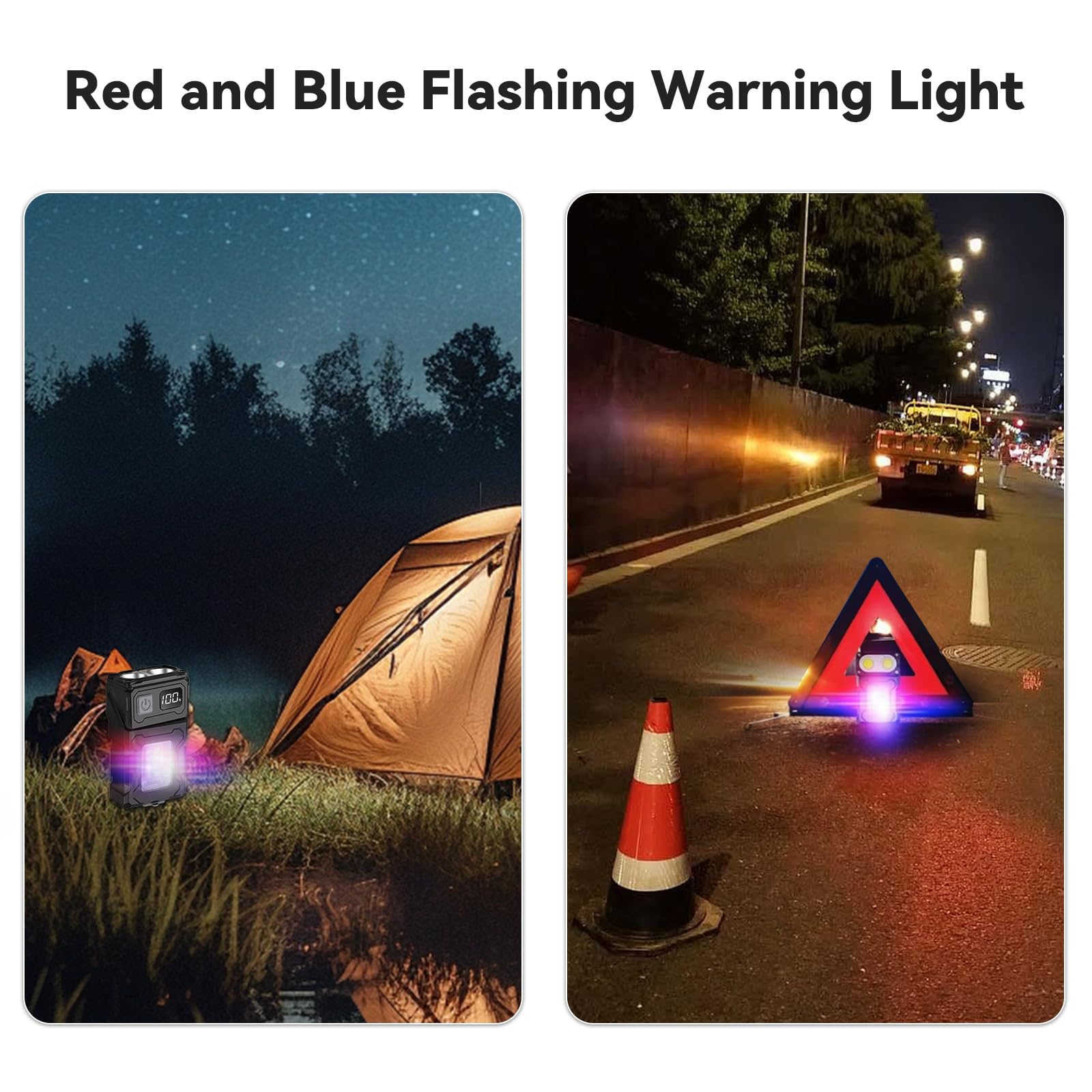 Confezione da 10 torce con clip a clip, ad alta luminosità, con base magnetica, ricarica USB-C, emergenza, attività all'aperto, campeggio, cane da passeggio