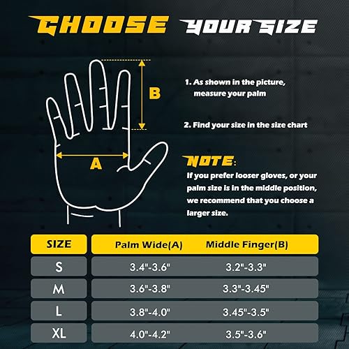 Miniatura 7 de FREETOO Guantes de entrenamiento de dedo completo para hombres, excelente agarre protección de la palma guantes acolchados de levantamiento de pesas