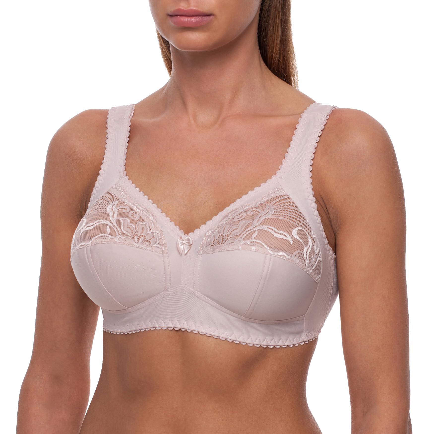 frugue Ladies Bras Non Wired Wireless Minimiser Support Plus Size Beige 44 DD