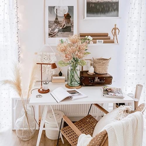 Miniatura 6 de Briful 6 flores artificiales de crisantemo de 4 pulgadas, flores de primavera falsas, flores de alfiler de imitación grandes para el hogar, jarrón,