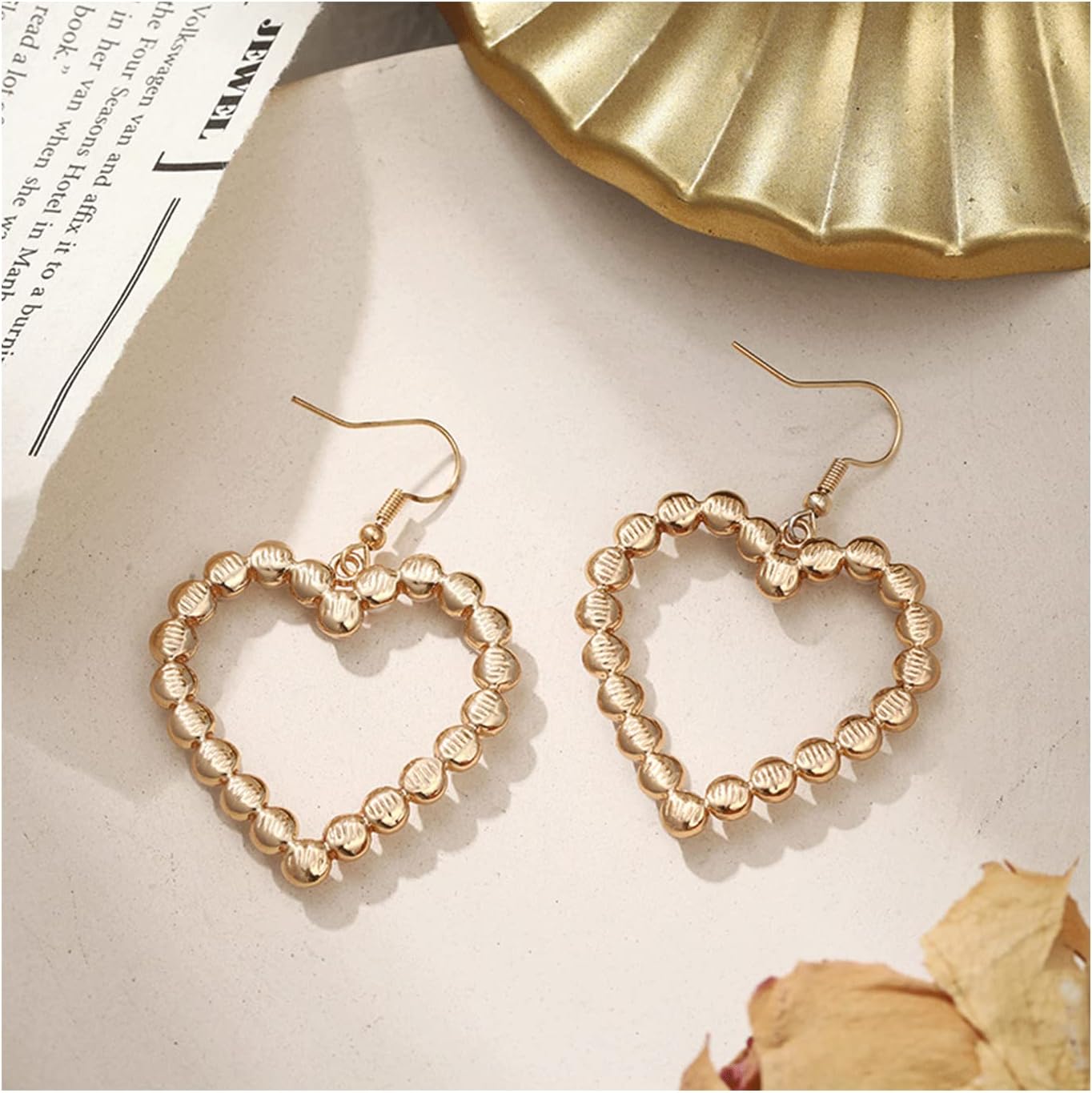 Pearl Earrings for Women Heart Dangle Earrings White Pearls Fashion Dangle Earrings Charm Earrings Bridal Jewelry Wedding Birthday Gift - Image 5