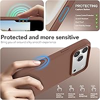 Vista 748 de GONEZ Funda de silicona para iPhone 15 Pro Max, compatible con Magsafe, protector de cámara + protector de pantalla, forro de microfibra suave Negro