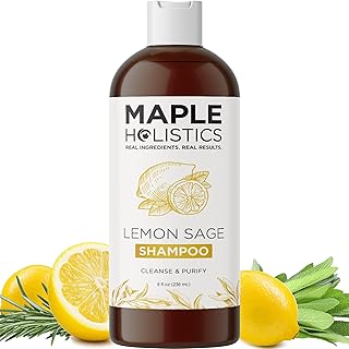 Sulfate Free Shampoo for Oily Hair - Lemon Sage Clarifying Shampoo for Build Up and Oily Scalp Care with Rosemary Essentia...