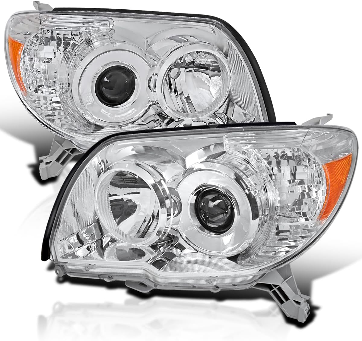 SPEC-D TUNING Chrome Projector Headlights Compatible with 2006-2009 Toyota 4Runner SR5 Limited, Left + Right Pair Headlamps Assembly