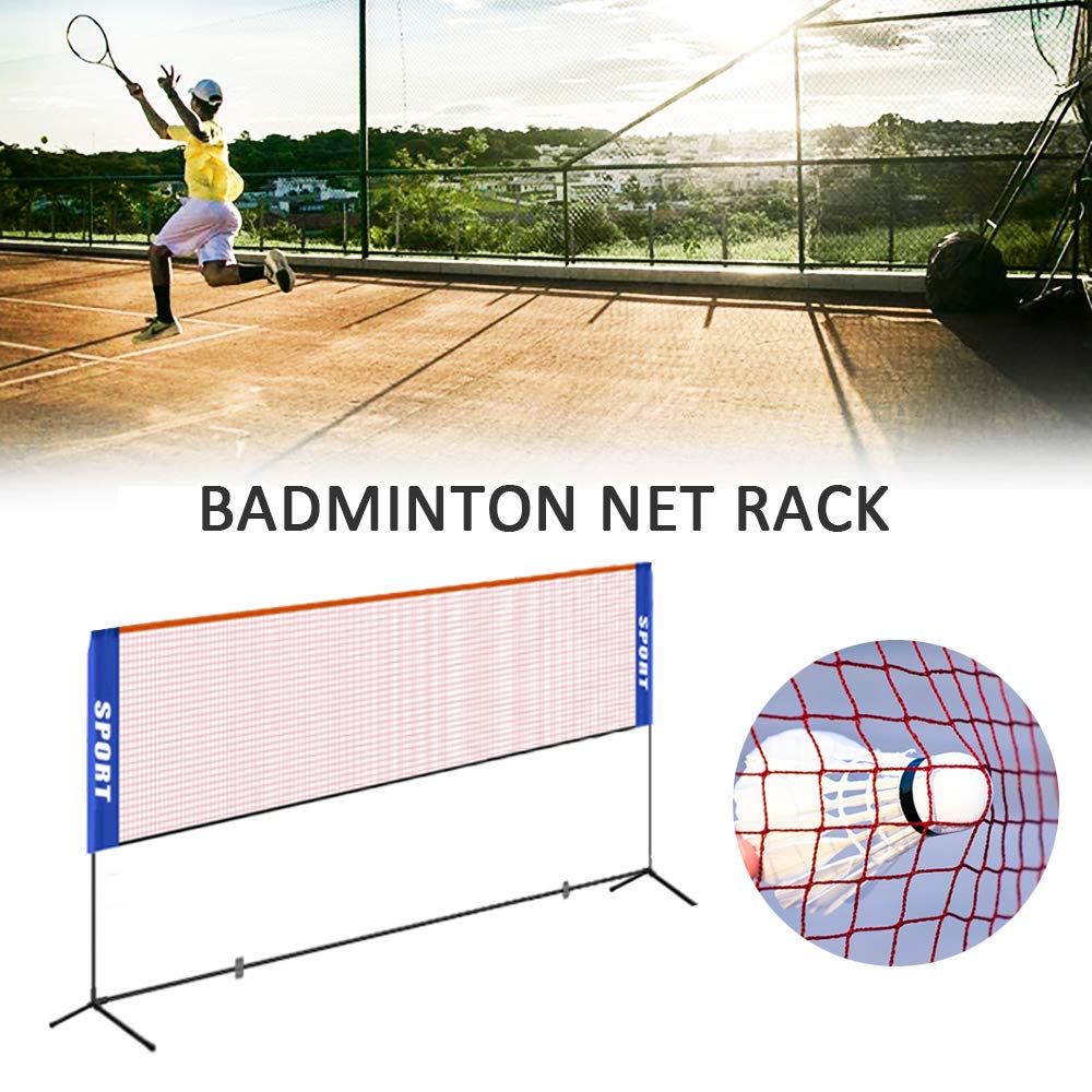 Filet de Badminton Exterieur Filet de Volley Ball de Tennis de Badminton Pliable réglable de 3 m / 4 m / 5 m / 6 m avec Sac de Transport pour Support, pour Les Sports de Plage en Plein air