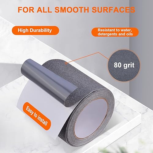 Miniatura 2 de Qingluan Cinta antideslizante, 2 pulgadas x 32.8 pies, cinta de agarre resistente impermeable para escaleras, peldaños y peldaños para exteriores e