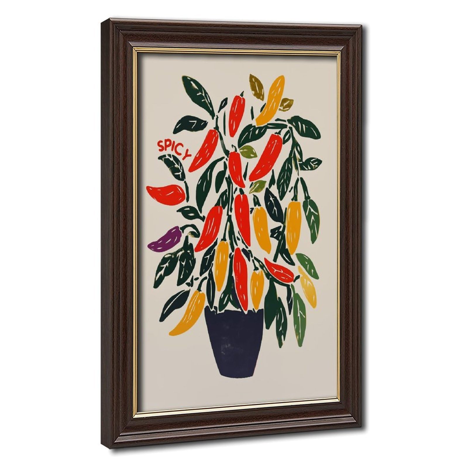 AYINUER Spicy Chili Pepper Plant Print Canvas Poster for Home Decor Gift