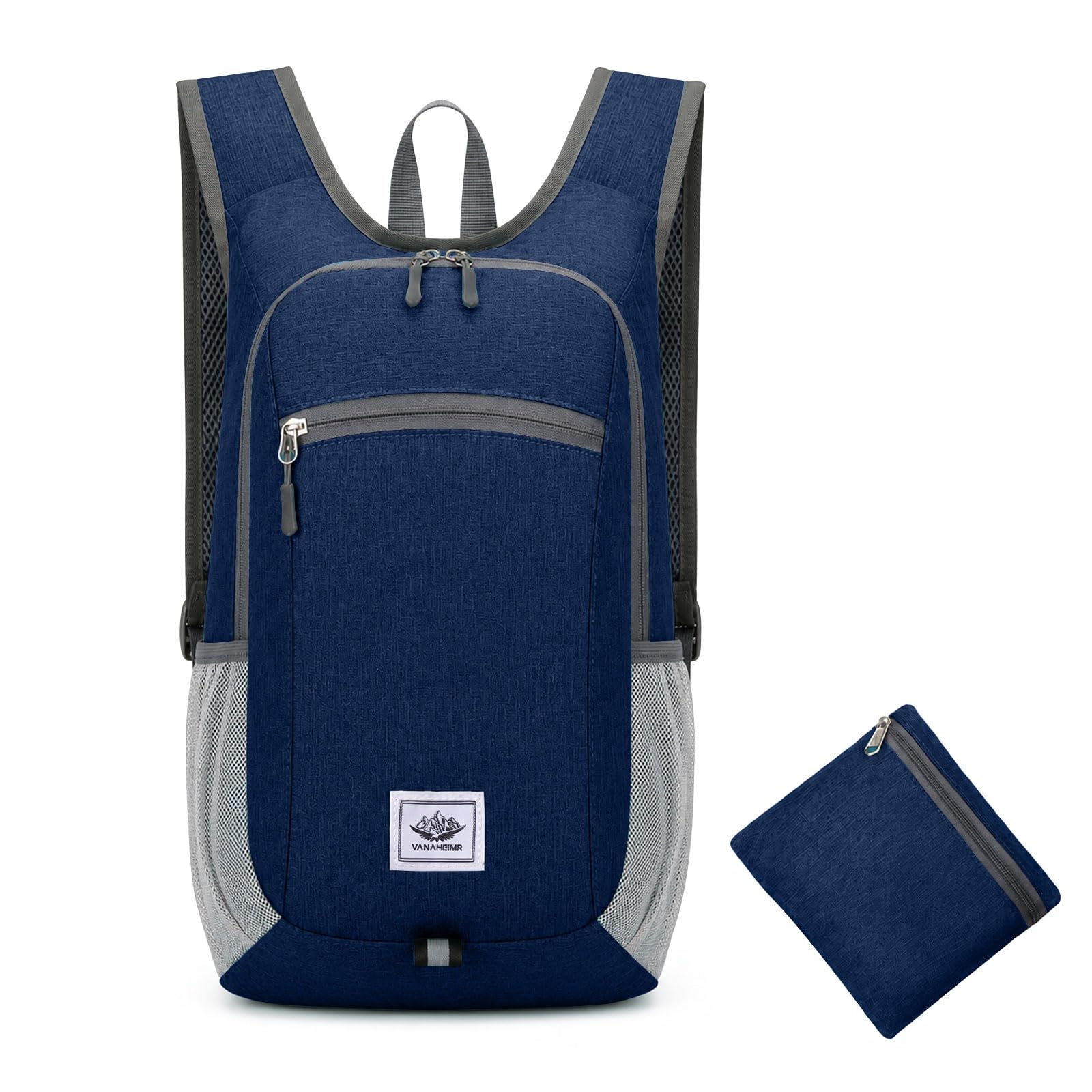 SCCGKP 15L Hiking Backpack Lightweight Packable Hiking Daypack Small Travel Outdoor Foldable Shoulder Bag (DarkBlue)