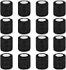 Clooflar 16 Pack Self Adhesive Cohesive Bandage, 5cm x 4.5m Black Elastic Football Sock Tape for Sports, First Aid Medical and Vet Wrap, Grip Tape