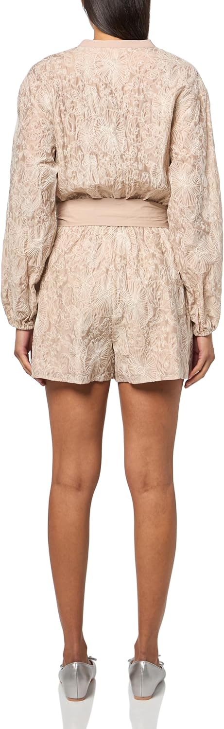 GUESS womens Long Sleeve Michela Embroidered Romper - Image 2