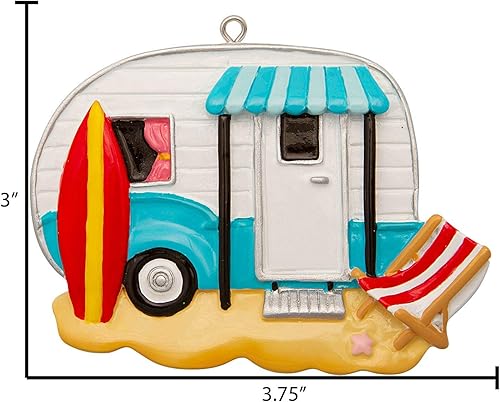 Miniatura 10 de Adornos de Navidad personalizados para campista festiva 2024, decoración del hogar, adornos de cámper con guirnalda de luces de Navidad para