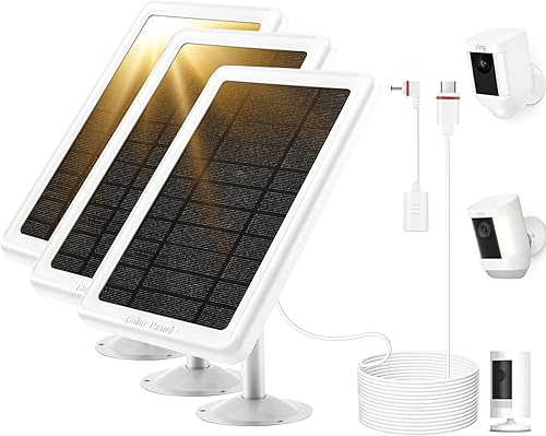 Miniatura 8 de Panel solar para cámara de anillo, compatible con Ring Stick Up Cam, Stick Up Cam Pro, Ring Spotlight Cam, Spotlight Cam PlusPro Battery (paquete de