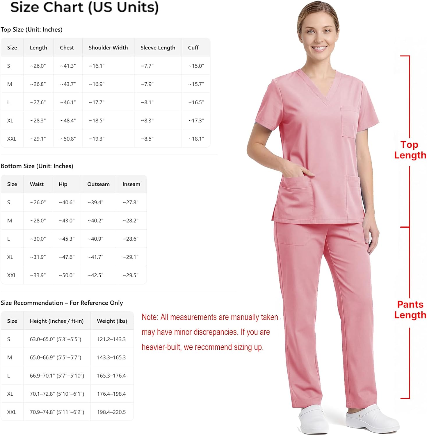 ROMASA Ultra-Soft Scrubs Set for Women,Breathable & Cool Nurse Uniform V-Neck Top and Cargo Pants with Multi Pocket