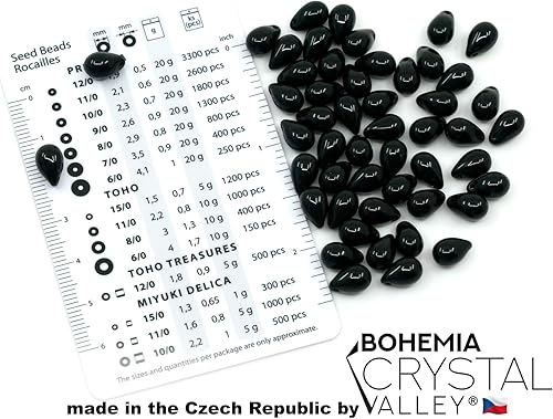Miniatura 8 de Mezcla de cuentas prensadas de vidrio de Bohemia checa, mate y brillante, hechas a mano, hematita negra y gris rosa, 2.1 oz (60 g)