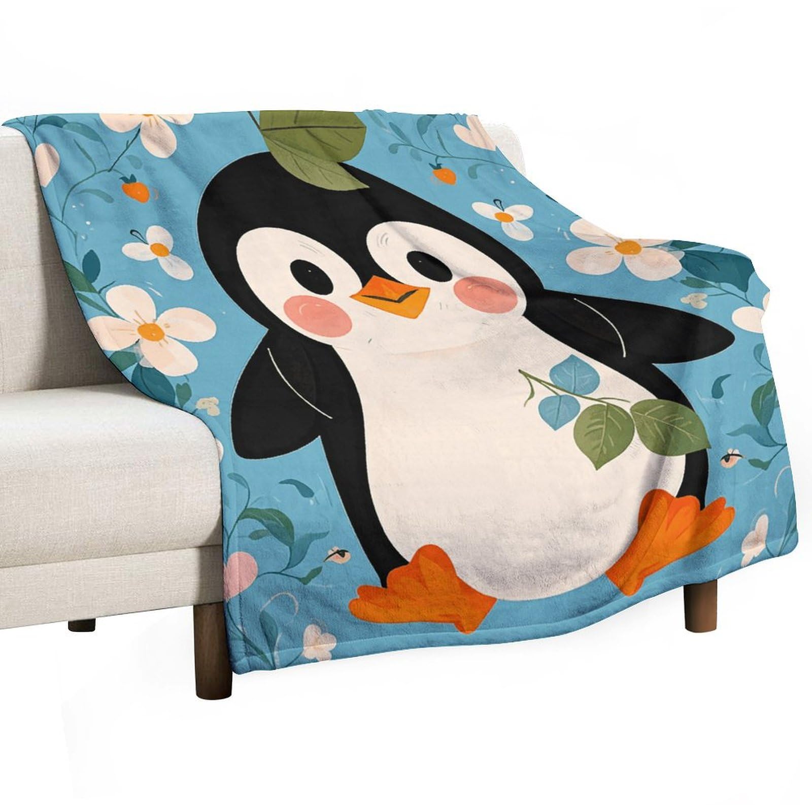 Couverture pingouin flanelle : fini les plaids lourds avec ce modèle léger de lit