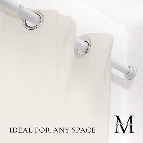 Miniatura 6 de Meriville Varilla de tensión de resorte de metal de 1 pulgada de diámetro, barra de armario, barra de cortina de tensión, barra de cortina de ducha,