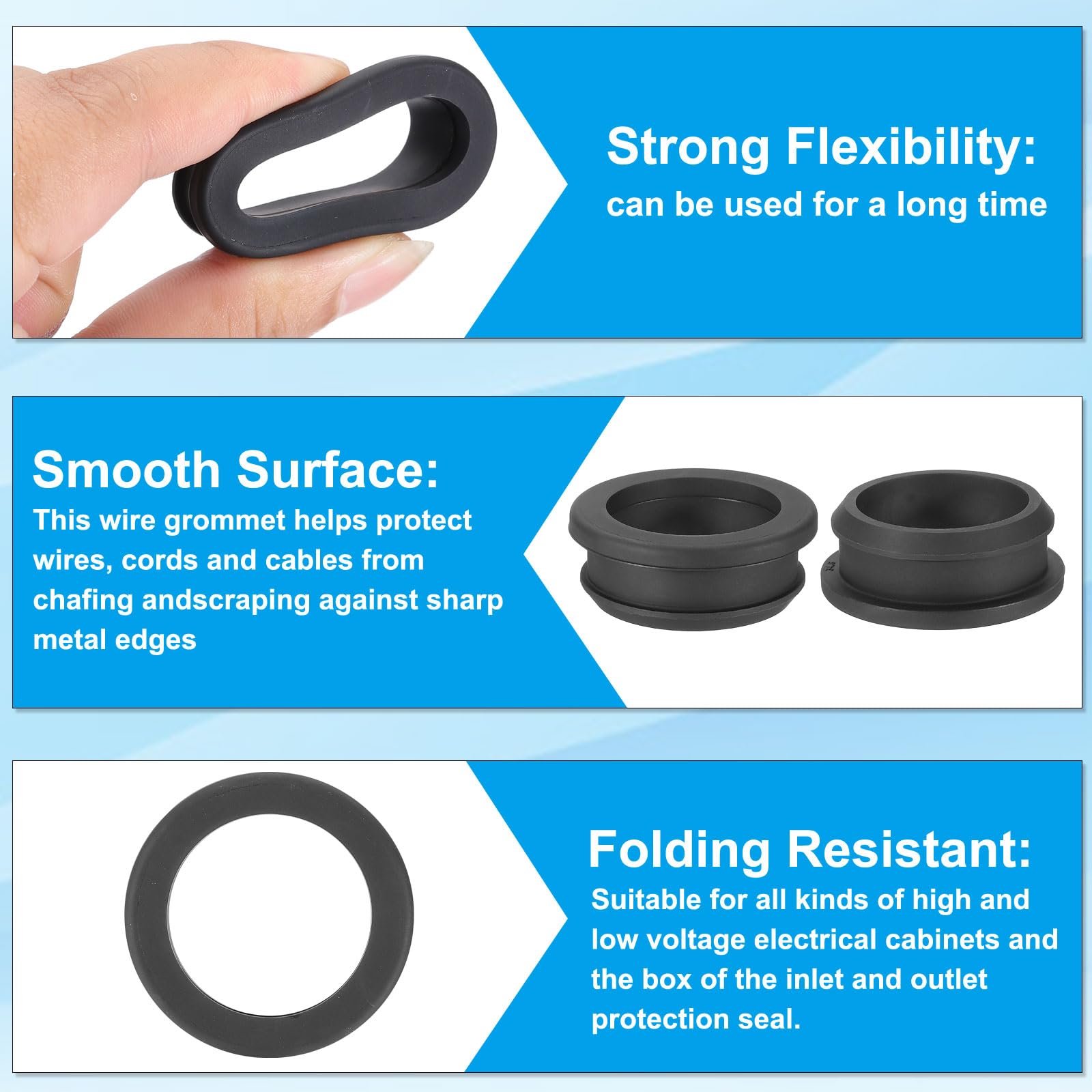 PATIKIL 36.6mm / 1-7/16 Inch Drill Hole,1-3/16 Inch ID Rubber Grommets - Image 3