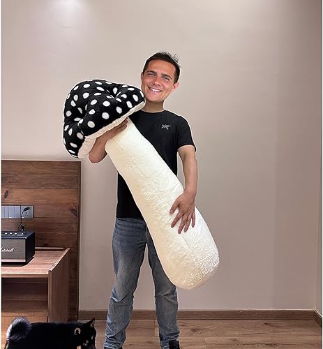 Miniatura 8 de Hofun4U Almohada de felpa con forma de hongo de 51 pulgadas, almohada larga con forma de hongo, almohada corporal de felpa de hongo, regalos de