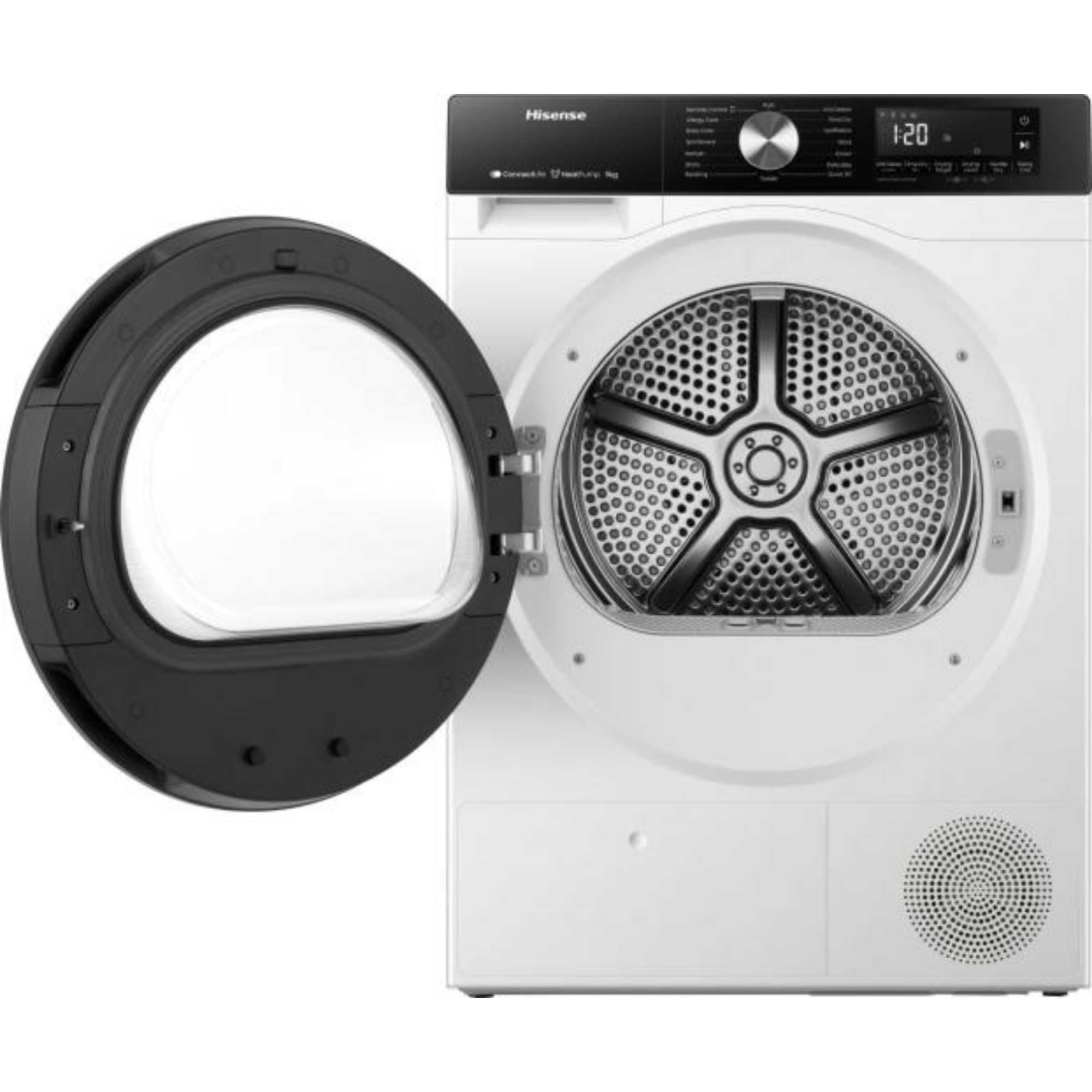 Hisense DH3S902BW3 - Asciugatrice, 9 kg, asciugatura automatica, asciugatura rapida, asciugatura rapida, asciugatura allergy care, asciugatura anti grovigli, scaffale di asciugatura, bianco