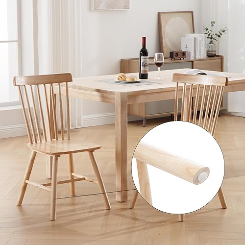 Miniatura 6 de LZAREAL Juego de 4 sillas de comedor de madera estilo granja, sillas de cocina modernas de mediados de siglo, sillas de comedor francesas Windsor