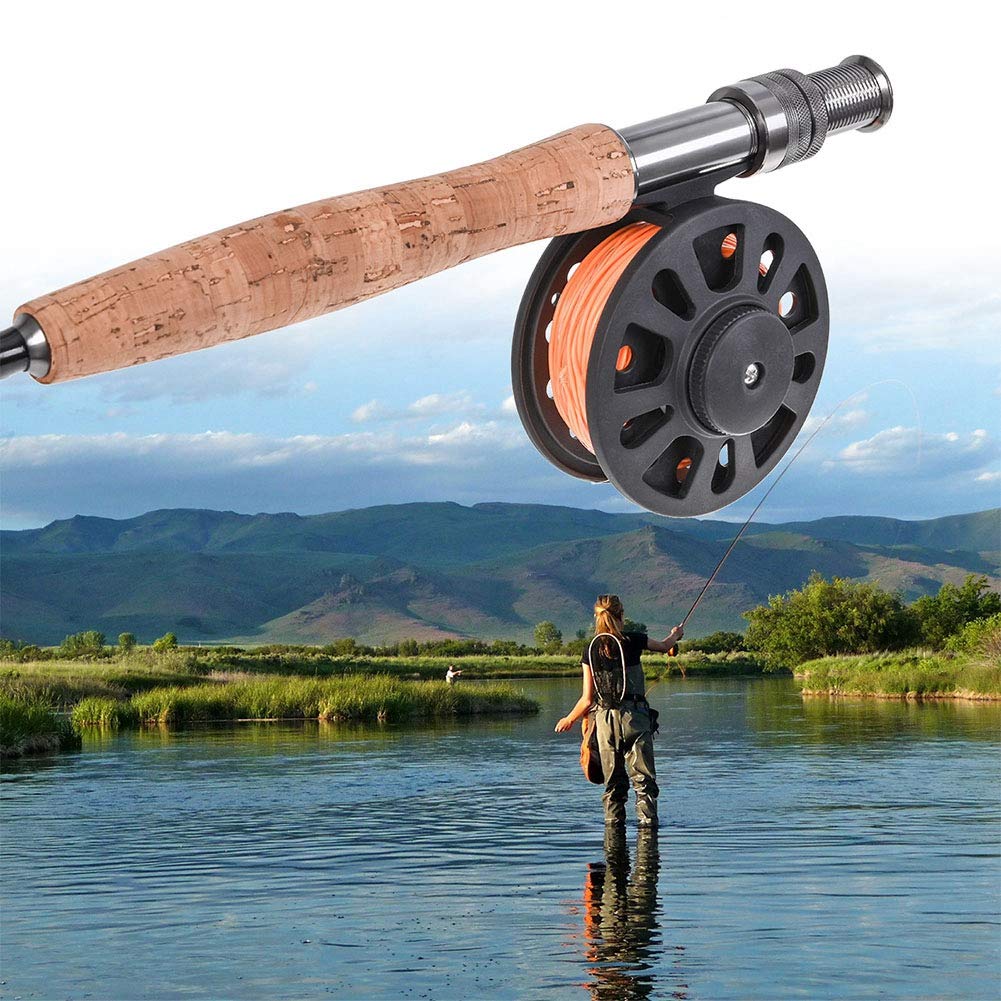 Tbest Carrete de Pesca con Mosca, GLA7/8 5/6 Fly Fishing Reel Rueda de Pesca con Mosca con Linea Izquierda/Derecha Rueda Cambiada a Mano Pescador Accesorio