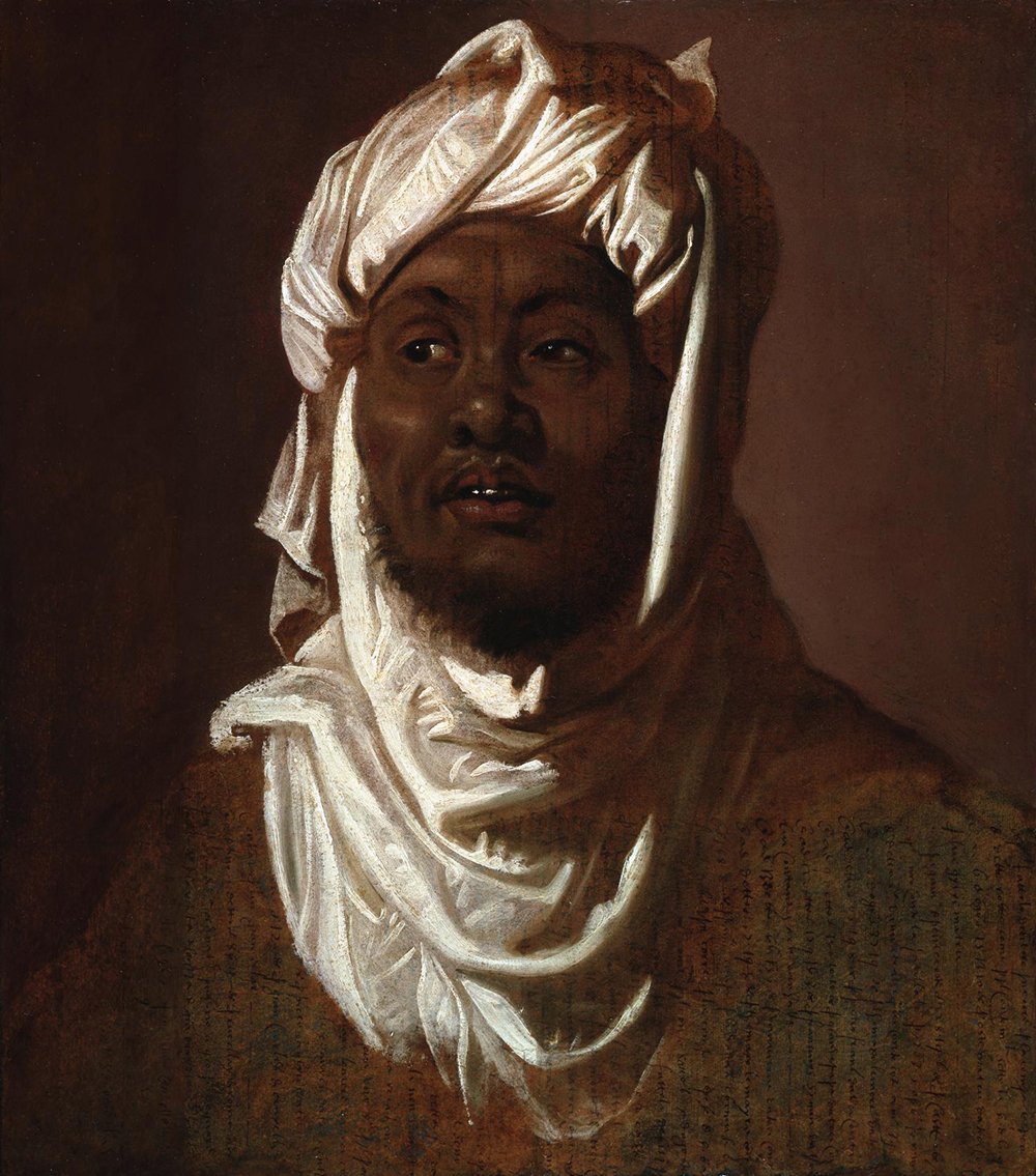 Portrait Head of an African Man Rubens cadre noir Medium