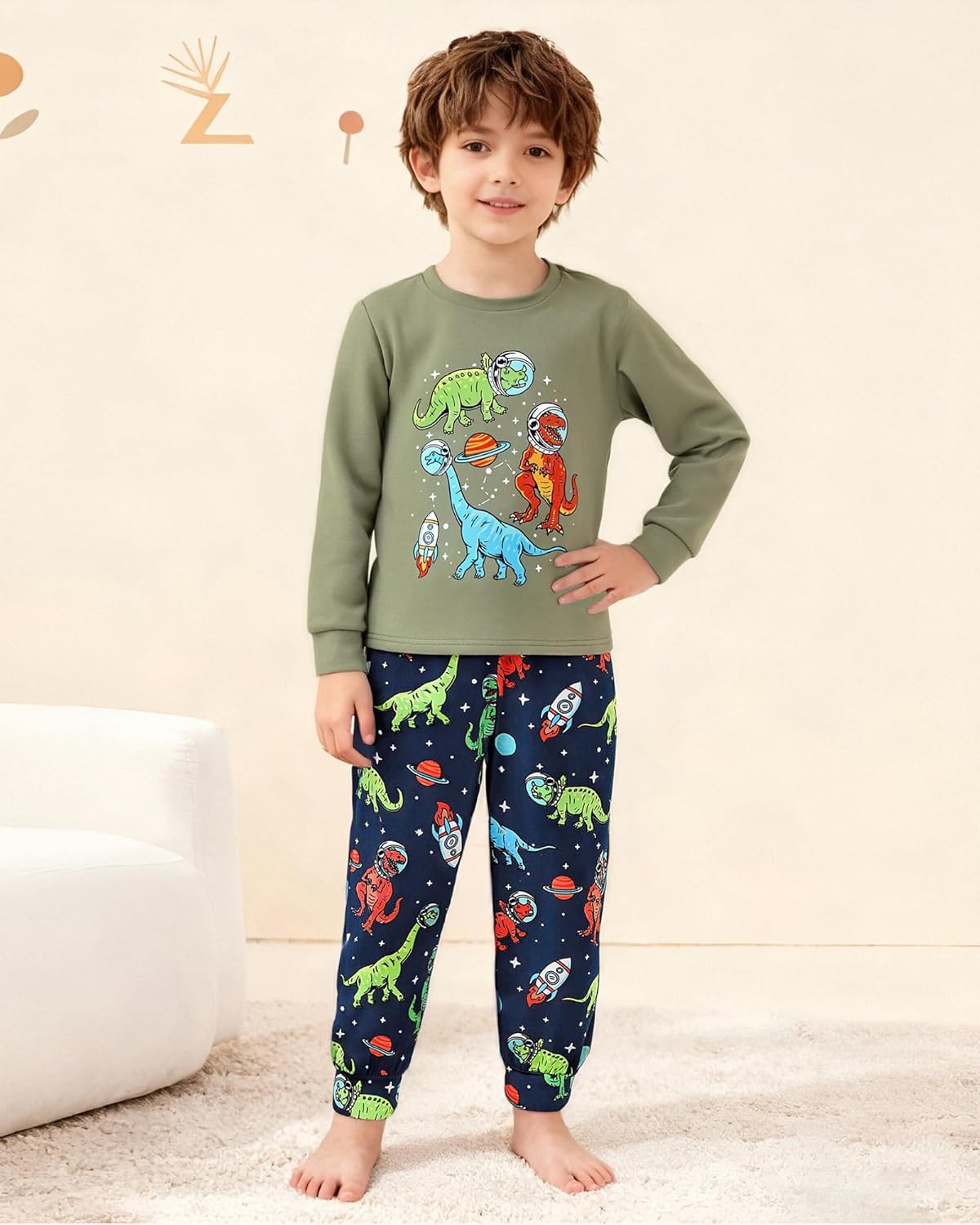 CARETOO Boys Pajamas Long Sleeve Top Long Pants Pajama Sets Kids Funny Prints Pjs 2 Piece Boy Sleepwear 3-12 Years - Image 3
