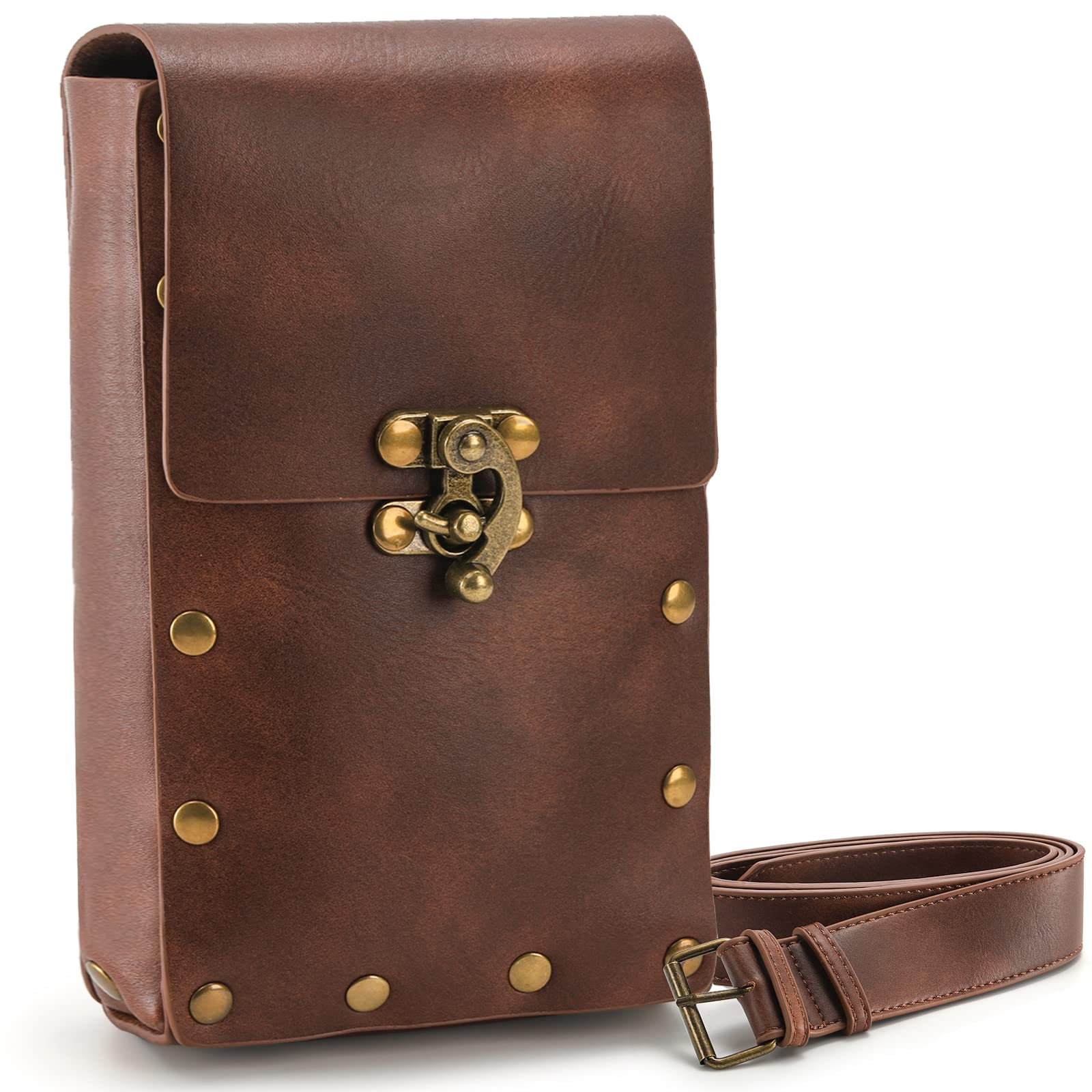 Okllen Belt Pouch Waist Bag, Vintage Leather Leather Pouch, Medieval Renaissance Costume Carry Purse Holder for Cell Phone or Other Small Projects