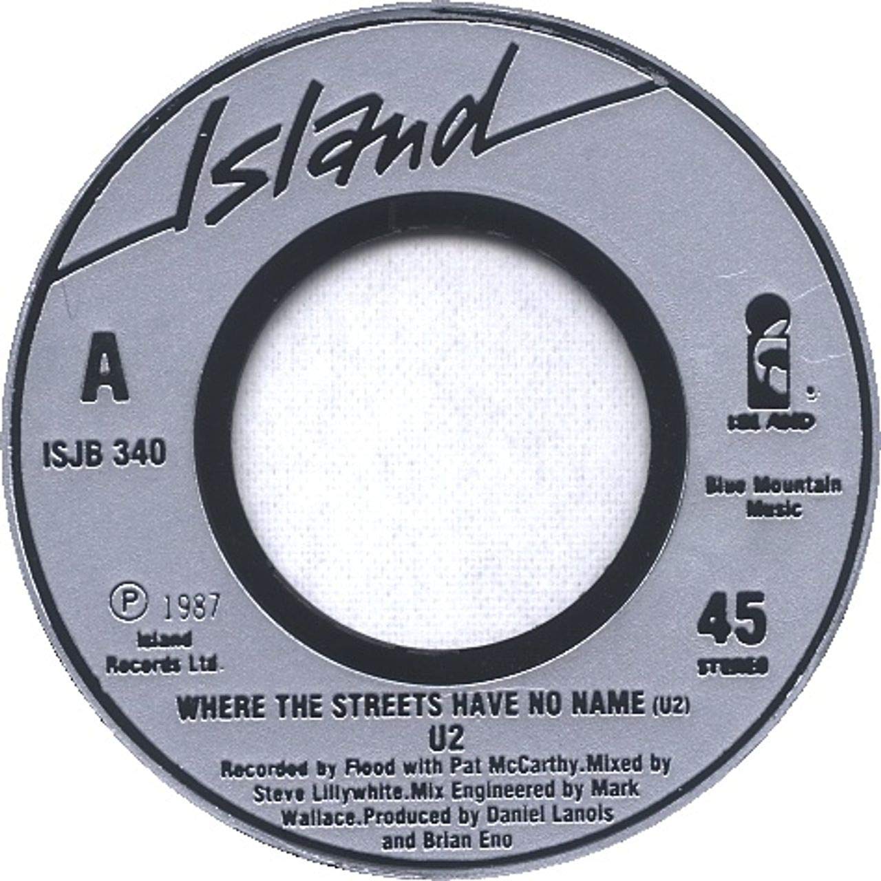 Amazon.com: WHERE THE STREETS HAVE NO NAME 7 INCH (7" VINYL 45) UK