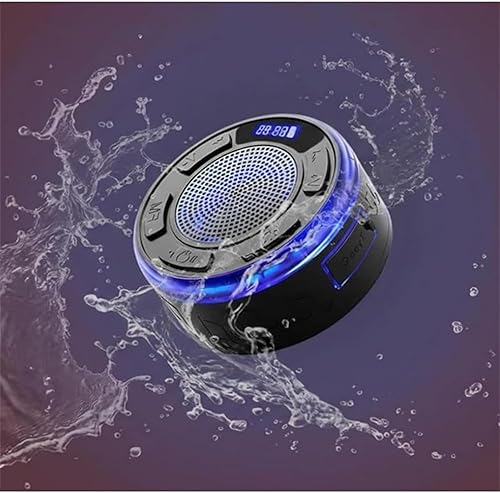 Miniatura 2 de Aquro S3 Ultra  Ipx7 Waterproof Shower Speaker with RGB Light & LED Display, Portable Mini Bluetooth Wireless Small Speaker with Lights, Detachable