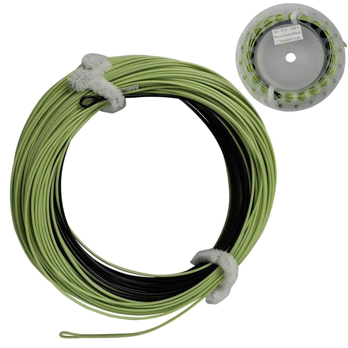 Fly Line Spitze für die Spüle, 3 Stück, mit 2 verschweißten Vorfachschlaufen, sinkende Fliegenschnur