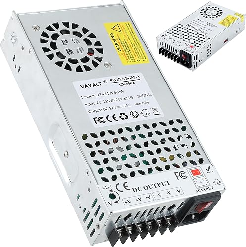 Miniatura 9 de Vayalt DC 12V 83.3A 1000W Fuente de Alimentación Conmutada, Convertidor 110V/220V CA a CC, Conmutación Regulada Universal, Fuente de Alimentación