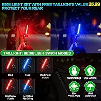 Vista 5 de 2026 New 6800Lumen Bike Light for Night Riding,Super Bright 6 LED Headlight,10 Mode Aluminum Rechargeable Bicycle Light Front and Rear,360°Rotatable