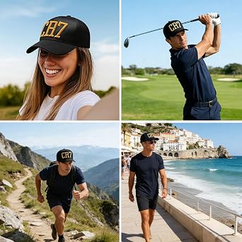 2 Pcs Ronaldo Football Kits for Kids, CR7 Gifts for Boys, Ronaldo Kit for Boys, Baseball Caps with Curved Brim in Black, One Size Fits All