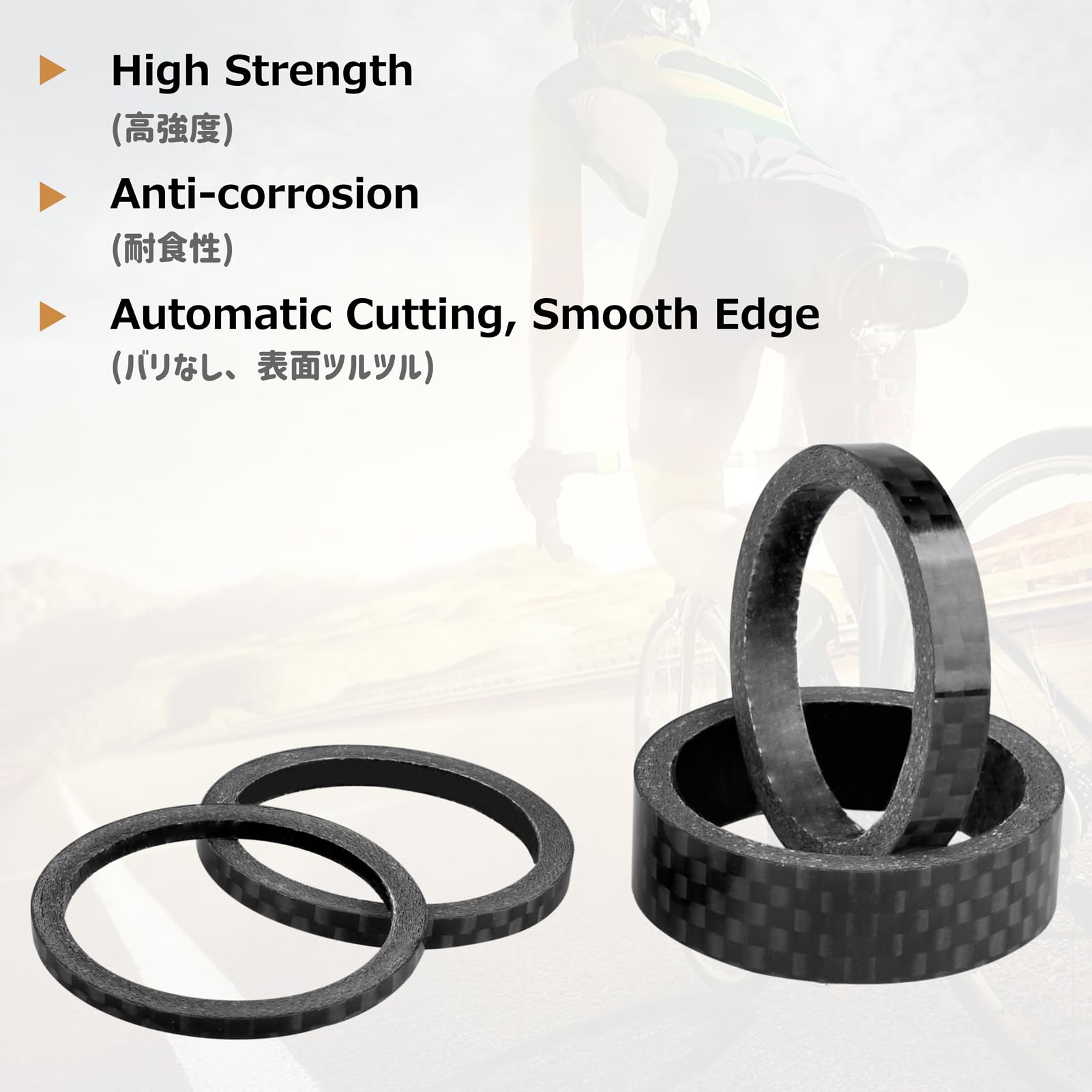 FOMTOR Fietsheadset afstandhouders fietsstuurpen spacers geschikt voor 1 1/8-inch stuurpen voor MTB BMX mountainbike racefiets 2mm 3mm 5mm 10mm x 3 (aluminiumlegering