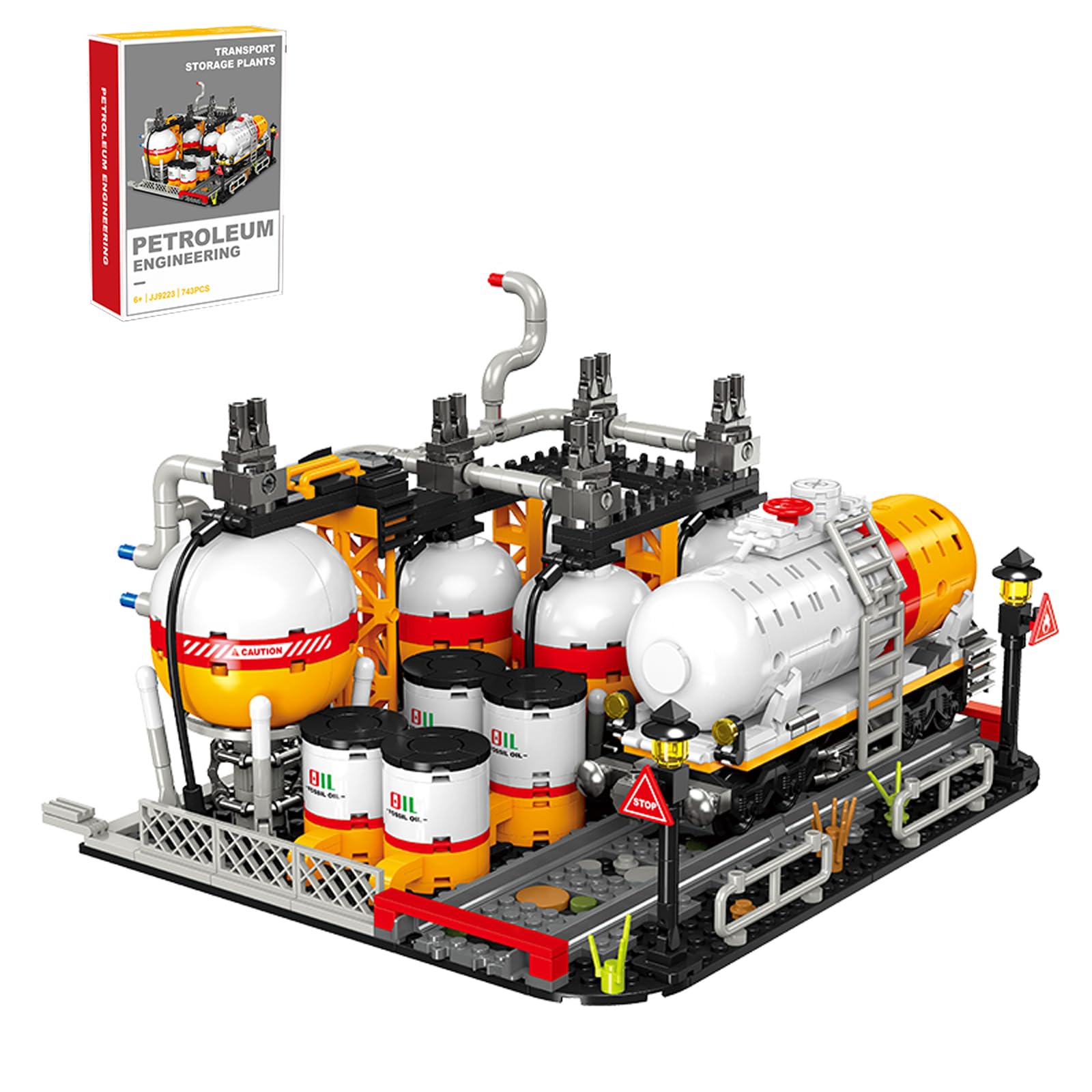 Amazon.com: ILIEMOC City Gas Station Building JJ9223 Set, 743pcs