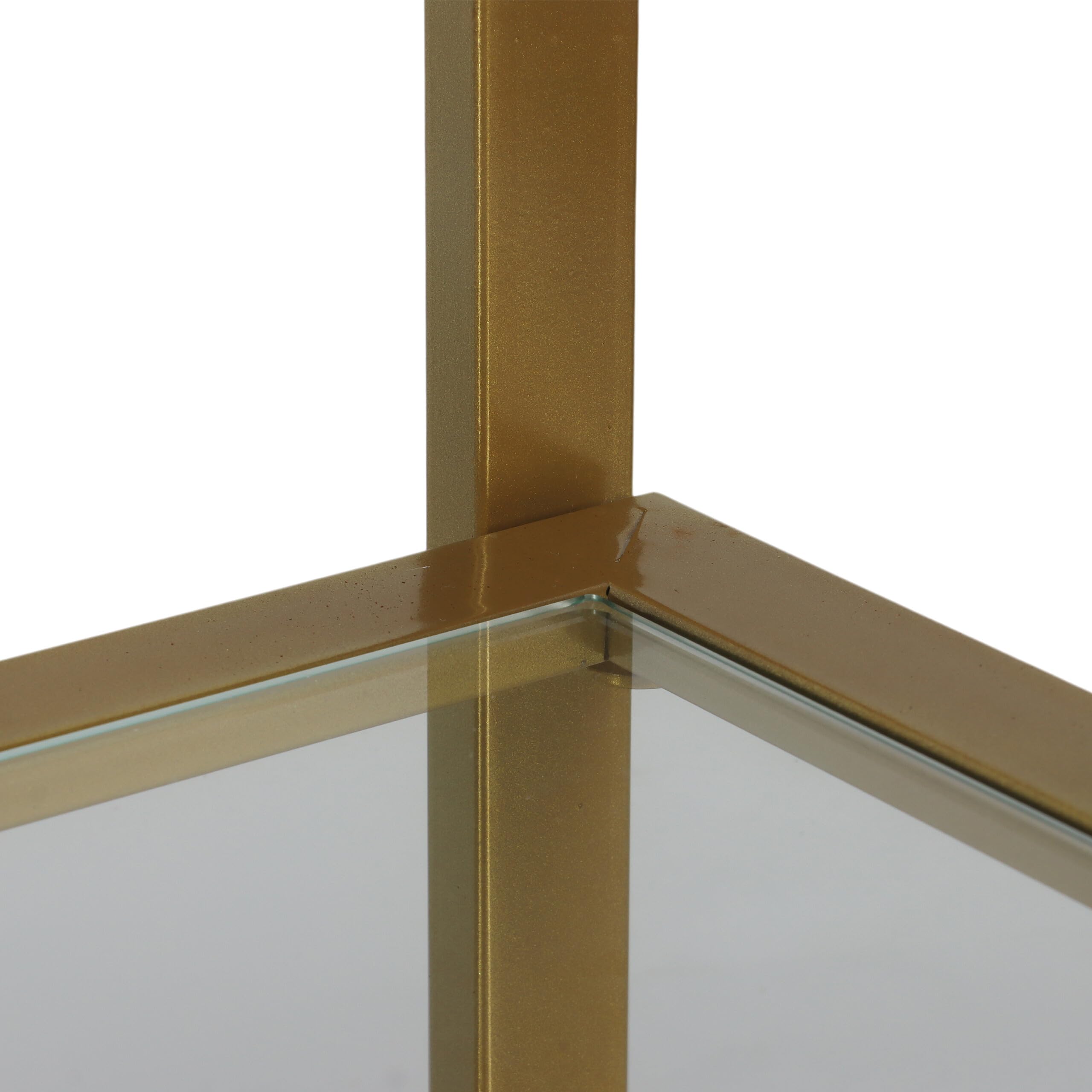 Relaxdays Consolle, HxLxP: 73 x 100 x 30 cm, Metallo, Vetro, Stretta per Ingresso, Tavolo con 3