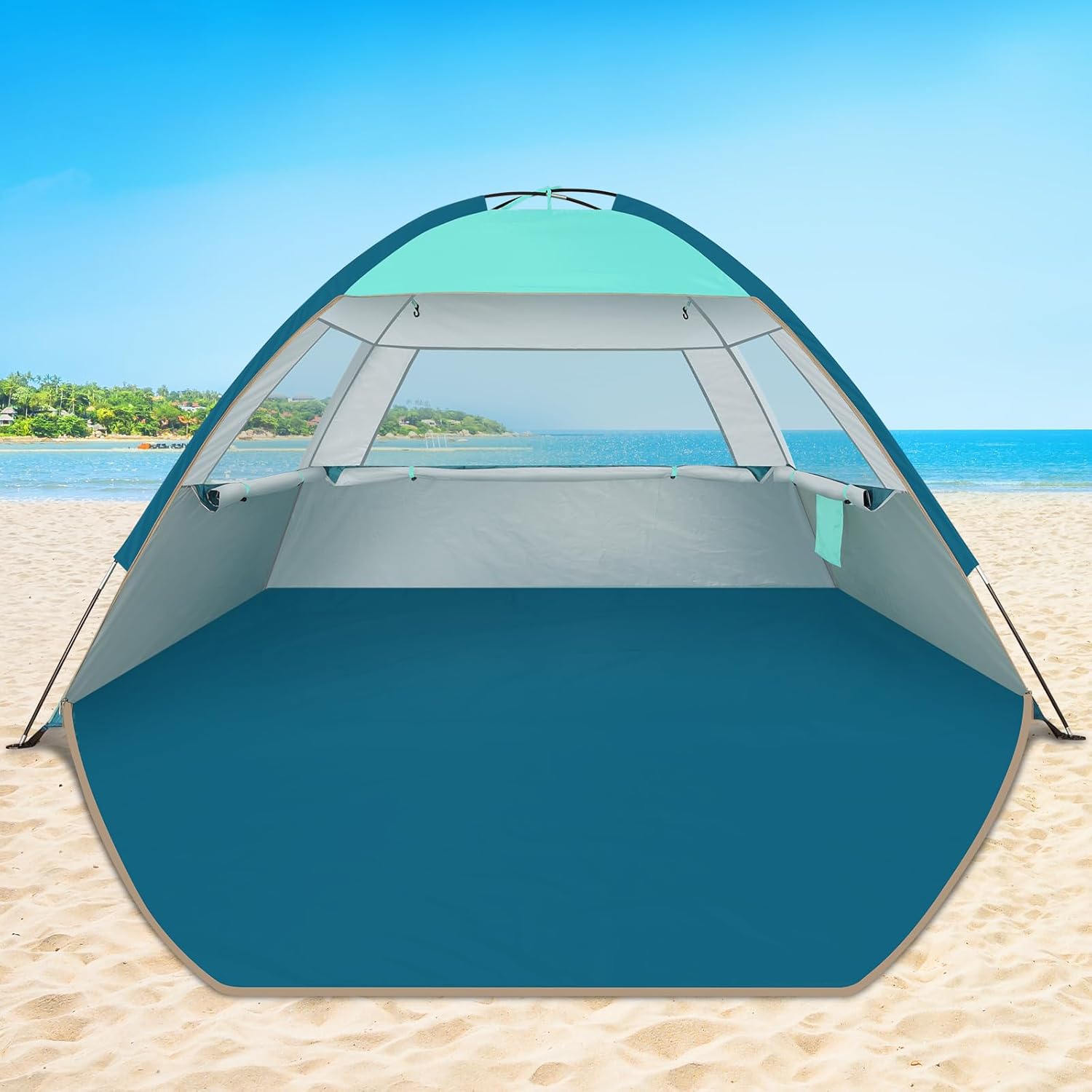 COMMOUDS Beach Tent Sun Shade for 3/4-5/6-7/8-10 Person,...