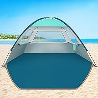 Vista 14 de COMMOUDS Carpa de Playa con Sombra Solar para 3/4-5/6-7/8-10 Personas, Refugio Solar de Playa con Toldo UPF 50+, Liviana, Fácil de Instalar