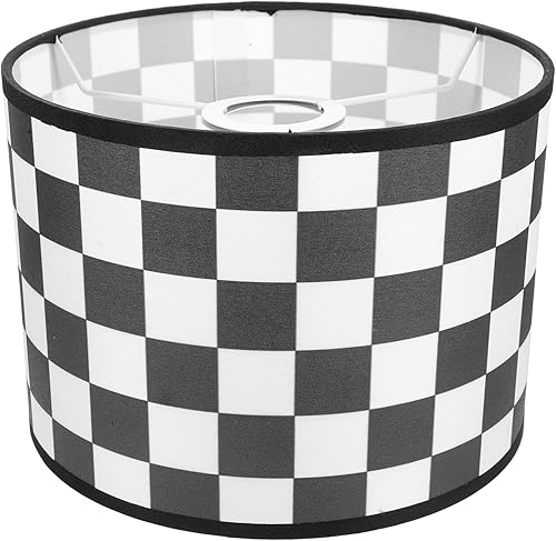 Miniatura 4 de Pantalla de lámpara de tambor de tela a cuadros, pantallas de tambor para lámpara de pie, pantallas de lámpara de pie E27, reemplazos de cubierta de
