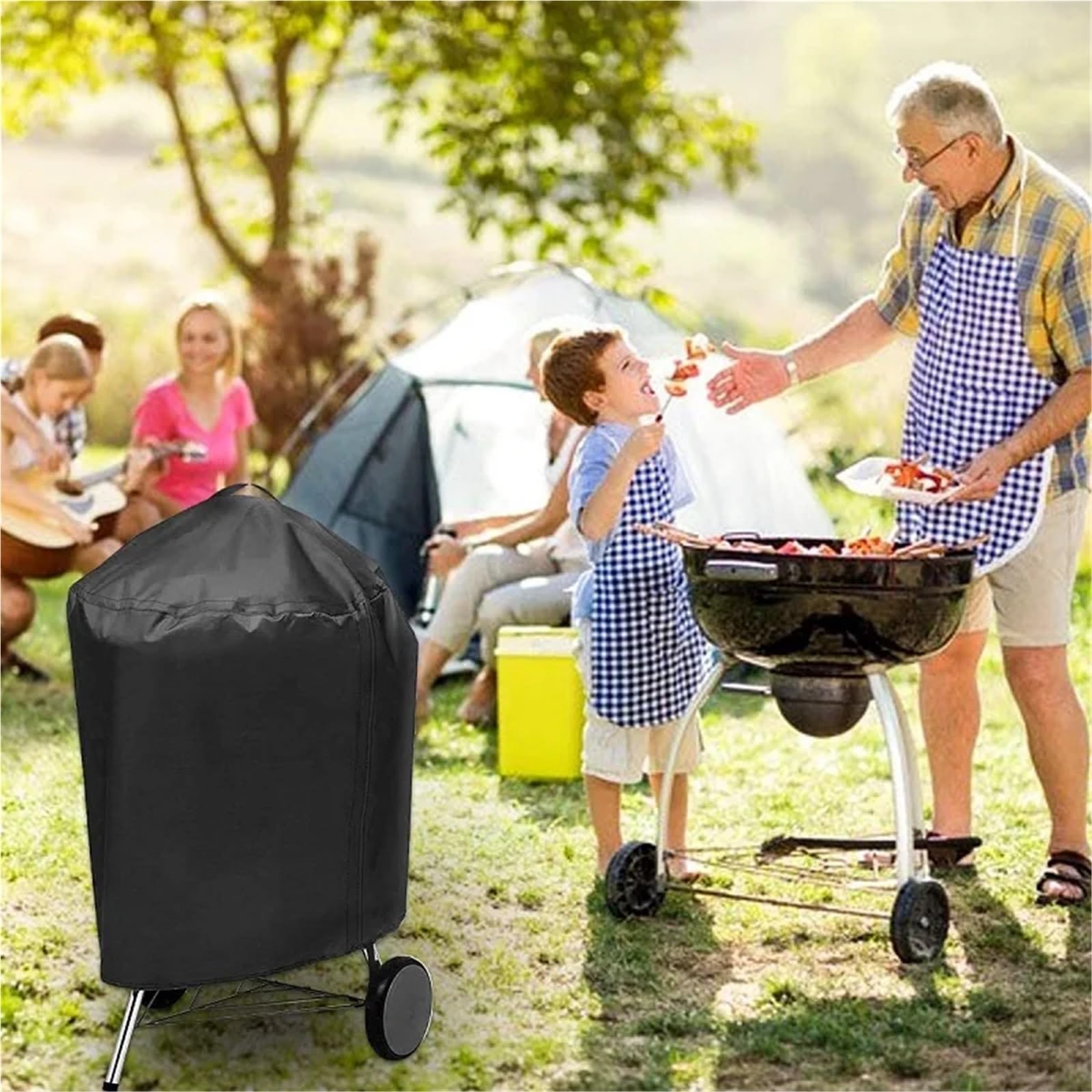 Pokrowiec na grill, Gaz zewnętrzny do grillowania, ochronny, czarny, wytrzymały, przeciwdeszczowy