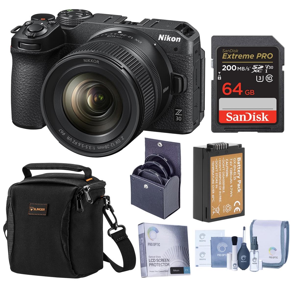Nikon Z 30 Mirrorless Camera & 12-28mm f/3.5-5.6 PZ VR Lens, Essentials