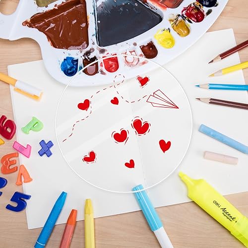 Miniatura 3 de iCAGY Hoja de acrílico redonda de 18 pulgadas de grosor y 26 pulgadas de diámetro, hojas de plexiglás transparentes, disco de plástico en blanco, 1