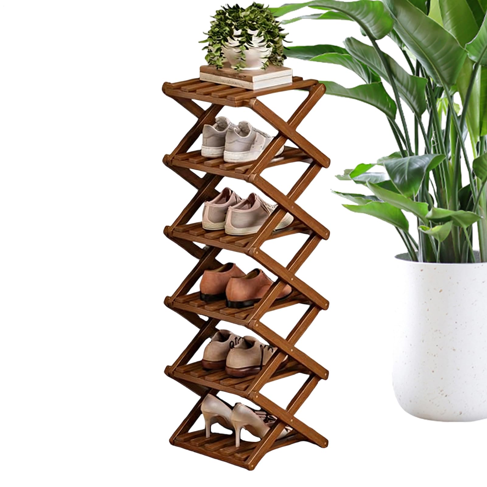 Range-chaussures en bois pour couloir et dressing afin d'organiser les bottes de toute la famille