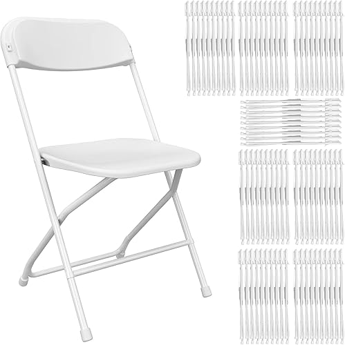 Miniatura 19 de Paquete de 10 sillas plegables negras, sillas plegables de fiesta, silla plegable de plástico para exteriores, asiento comercial apilable para Negro