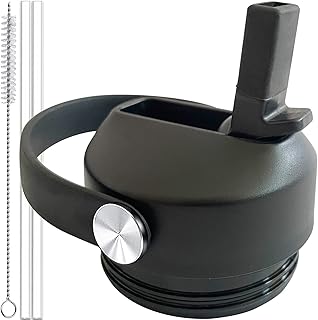 Straw Lid for Yeti Rambler Bottle - 18 26 36 64 oz, Lid with Straws and Flexible Handle for Yeti Straw Lid Replacement, Straw Cap Compatible with Yeti Rambler Bottle Water Bottle Accessories