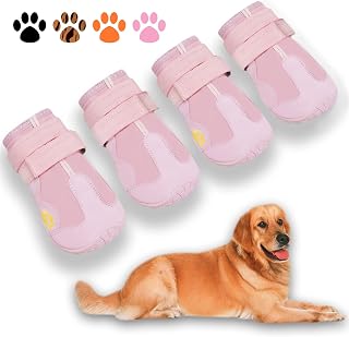 XSY&G Dog Shoes for Hot Pavement, Dog Snow Booties for Medium Dogs 4Pcs
